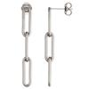 2 Sets of .925 Sterling Silver Ladies Earrings - 1.5" Paperclip Chain (3 Link) Post and 3.0x25.0mm Diamond-Cut Eurowire Hoop - w/ Anti-Tarnish Finish to Last a Lifetime view 2