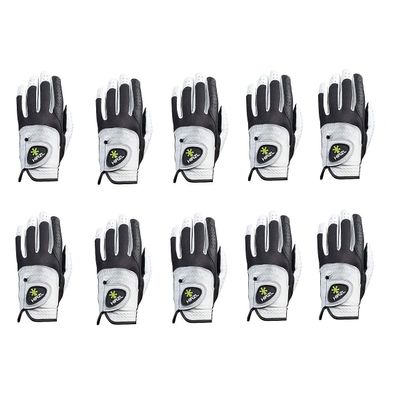 HIRZL Trust Control 2.0 Golf Gloves, All Weather Mens Golf Glove, White/Black, Kangaroo Leather Palm, Cabretta Leather Backhand, Trusted by Pros, Sweat Free, Ultimate Grip