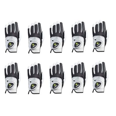 HIRZL Trust Control 2.0 Golf Gloves, All Weather Mens Golf Glove, White/Black, Kangaroo Leather Palm, Cabretta Leather Backhand, Trusted by Pros, Sweat Free, Ultimate Grip