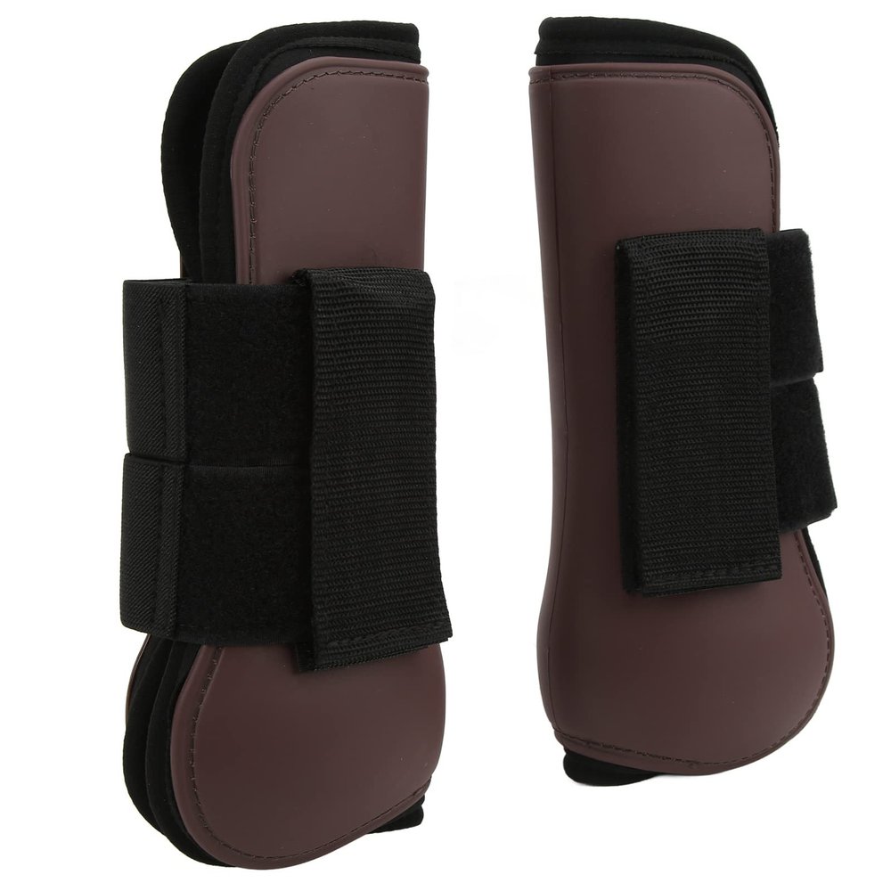 1 Pair Horse Support Boots PU Shell Neoprene Protective Horse Leg Guard Open Front Boots Horse Exercise Boots Hoof Boot, Horse Support Boots Equestrian Equipment Horse Leg Wraps()