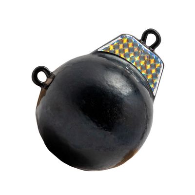 Extreme Max 3006.6891 Coated Ball-with-Fin Downrigger Weight - 10 lbs. with Silver Flash