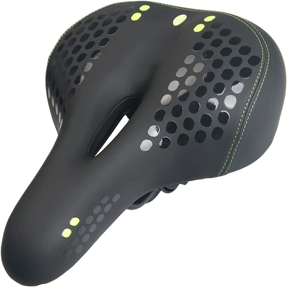 DULASP Bike Seat Cushion, Memory Foam Bicycle Saddle, Waterproof Bicycle Seat with LED Taillights