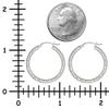 2 Sets of .925 Sterling Silver Ladies Earrings - 3.0x30.0mm Diamond-Cut Eurowire Hoop and 2.4" Paperclip Chain (5 Link) Post - w/ Anti-Tarnish Finish to Last a Lifetime view 3