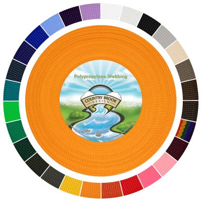 Country Brook Design 1" Webbing - 10/25/50 Yards - 30+ Colors - EDC 1 Inch Polypropylene Webbing for Climbing Outdoors Crafting DIY Gear Repair (Gold, 50 Yards)