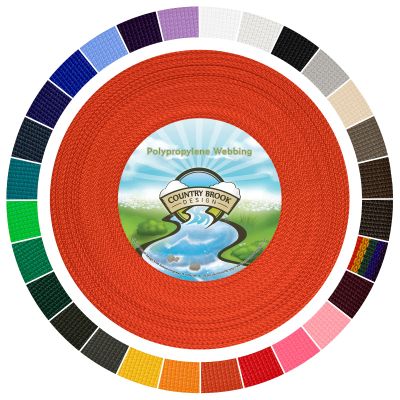 Country Brook Design 1" Webbing - 10/25/50 Yards - 30+ Colors - EDC 1 Inch Polypropylene Webbing for Climbing Outdoors Crafting DIY Gear Repair (Orange, 50 Yards)