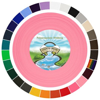 Country Brook Design 1" Webbing - 10/25/50 Yards - 30+ Colors - EDC 1 Inch Polypropylene Webbing for Climbing Outdoors Crafting DIY Gear Repair (Pastel Pink, 50 Yards)