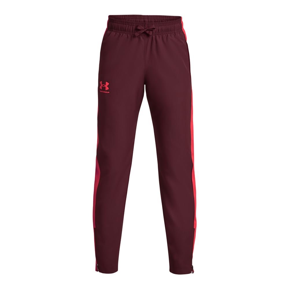 Under Armour Boys Sportstyle Woven Pants, (600) Dark Maroon/Beta/Beta, Medium