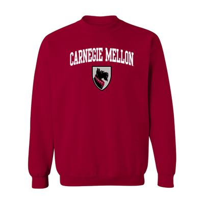 UGP Campus Apparel AW03 - Carnegie Mellon Tartans Arch Logo Crewneck Sweatshirt - 2X-Large - Cardinal