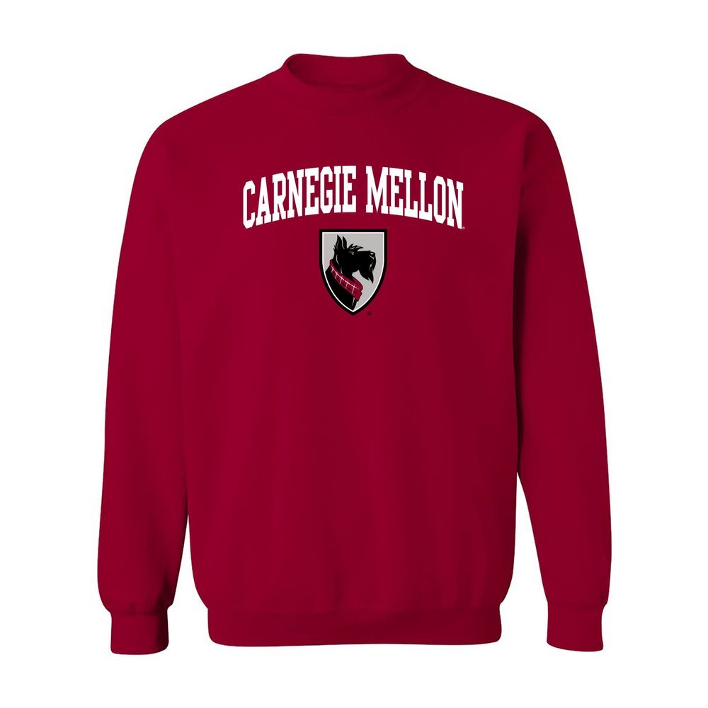 UGP Campus Apparel AW03 - Carnegie Mellon Tartans Arch Logo Crewneck Sweatshirt - 2X-Large - Cardinal