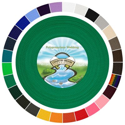 Country Brook Design 1" Webbing - 10/25/50 Yards - 30+ Colors - EDC 1 Inch Polypropylene Webbing for Climbing Outdoors Crafting DIY Gear Repair (Kelly Green, 50 Yards)