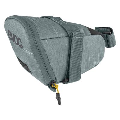 EVOC SEAT BAG TOUR, small saddle bag (high-quality saddle bag, wear-resistant storage bag, size: M, dimensions: 8.5 x 15 x 9.5 cm, volume: 0.5 l), Steel
