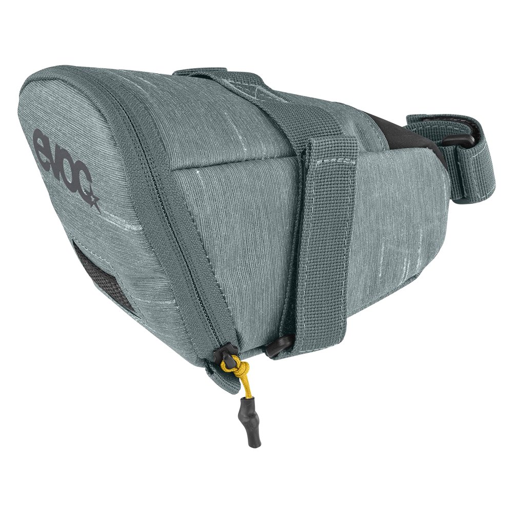 EVOC SEAT BAG TOUR, small saddle bag (high-quality saddle bag, wear-resistant storage bag, size: M, dimensions: 8.5 x 15 x 9.5 cm, volume: 0.5 l), Steel