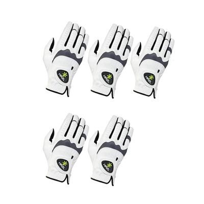 HIRZL Trust Hybrid  Mens All Weather Golf Glove | Kangaroo Leather | Ultimate Grip and Ergonomic Fit, Small, Worn on Right Hand - (Pack of 5)