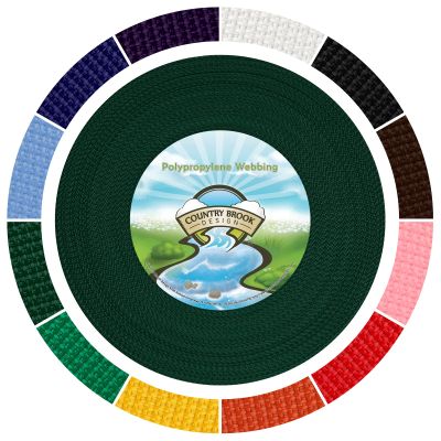 Country Brook Design - 1/2 Inch Lightweight Polypropylene (Polypro) Webbing for Outdoors, Crafting & DIY (Dark Green, 50 Yards)