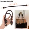 AUEAR, 2 Pack Purse Straps Replacement Leather Handbag Handles Dark Brown with Gold Metal Lobster Buckles view 2