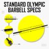 ZIVA Performance 7-Foot Olympic Barbell - Multipurpose Premium Olympic Weight Power Lifting Bar for Strength Training  Fits 2" Plates - Knife Edging Knurled Grip, 2 Set Needle Bearings  1000 lb tested (Black) view 4