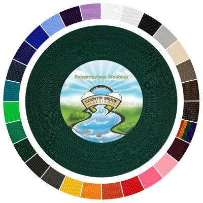 Country Brook Design 1" Webbing - 10/25/50 Yards - 30+ Colors - EDC 1 Inch Polypropylene Webbing for Climbing Outdoors Crafting DIY Gear Repair (Dark Green, 25 Yards)