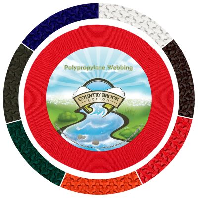 Country Brook Design - 1 1/2" Heavy Polypropylene Webbing Strap - 900 LB Tensile Strength - Soft & Flexible, Versatile Strap for Outdoor Use - 100 Yards, Red