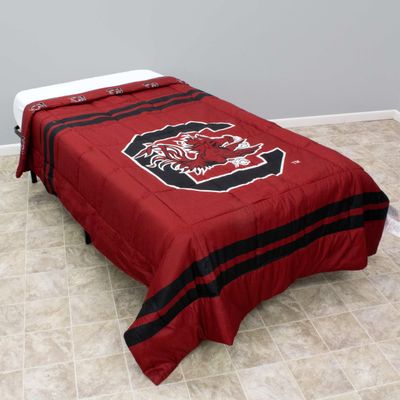 College Covers Everything Comfy South Carolina Gamecocks Reversible Big Logo Soft and Colorful Comforter, Queen