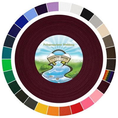 Country Brook Design 1" Webbing - 10/25/50 Yards - 30+ Colors - EDC 1 Inch Polypropylene Webbing for Climbing Outdoors Crafting DIY Gear Repair (Burgundy, 50 Yards)