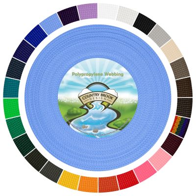 Country Brook Design 1" Webbing - 10/25/50 Yards - 30+ Colors - EDC 1 Inch Polypropylene Webbing for Climbing Outdoors Crafting DIY Gear Repair (Baby Blue, 50 Yards)