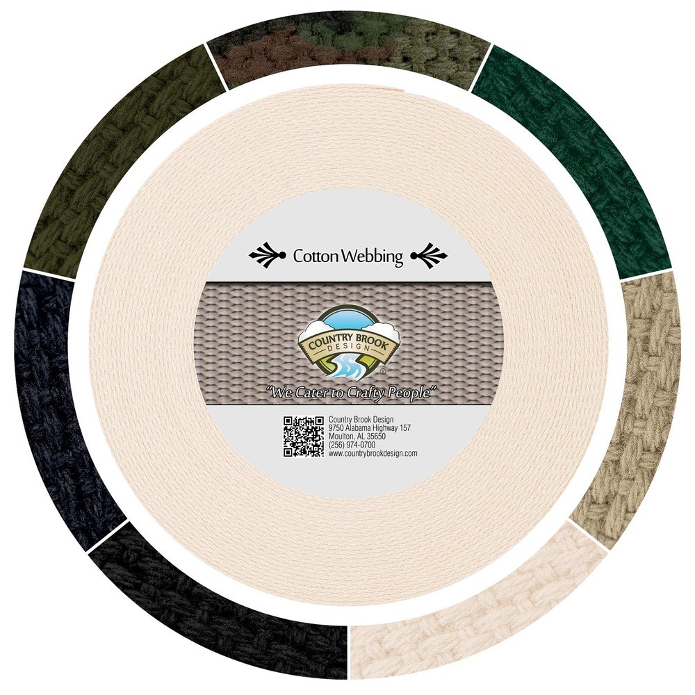 Country Brook Design - Natural Heavy 1 1/4 Inch Heavy Cotton Webbing, 50 Yards