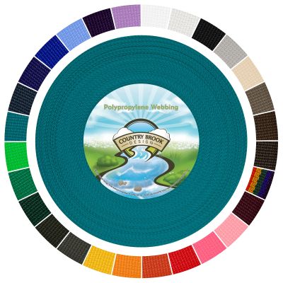 Country Brook Design 1" Webbing - 10/25/50 Yards - 30+ Colors - EDC 1 Inch Polypropylene Webbing for Climbing Outdoors Crafting DIY Gear Repair (Turquoise, 50 Yards)