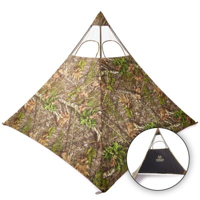 Nukem Grab & Go Hunting Ground Blind - Mossy Oak Obsession - Lightweight Stake-Free Pop Up Turkey & Deer Blind (X-Large)