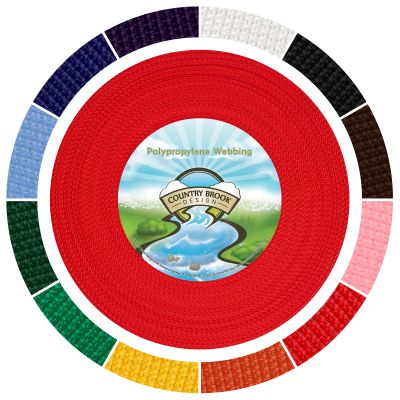Country Brook Design - 1/2 Inch Lightweight Polypropylene (Polypro) Webbing for Outdoors, Crafting & DIY (Red, 25 Yards)