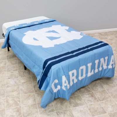 College Covers Everything Comfy North Carolina Tar Heels Reversible Big Logo Soft and Colorful Comforter, Queen