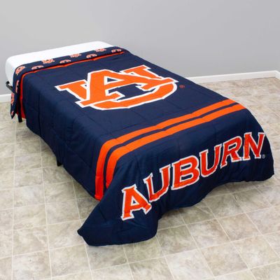 College Covers Everything Comfy Auburn Tigers Reversible Big Logo Soft and Colorful Comforter, Full