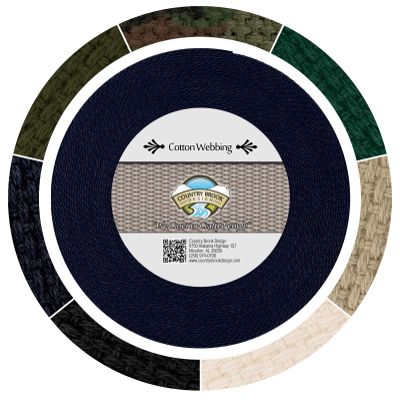 Country Brook Design - Navy Blue 1 1/4 Inch Heavy Cotton Webbing, 25 Yards