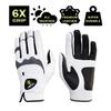 HIRZL Trust Hybrid - Mens All Weather Golf Glove | Kangaroo Leather - Ultimate Grip and Ergonomic Fit, White/Black, Medium, Worn on Left Hand (Pack of 5) view 3