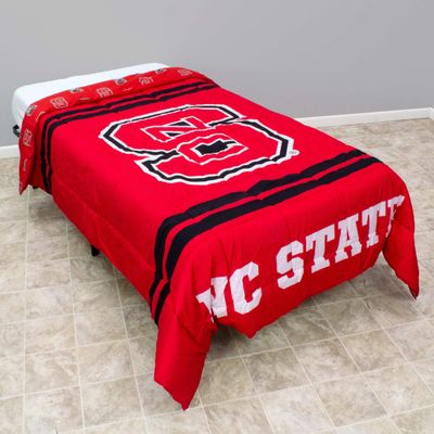 College Covers Everything Comfy North Carolina State Big Logo Soft and Colorful Comforter Set - Twin