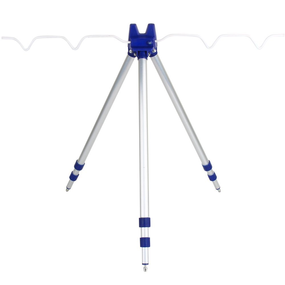 Portable Folding Fishing Rods, Aluminum Tripod, with 3 Sections Retractable Fishing Rod Bracket, for Outdoor Beach Travel Camping Fishing Stand Rest Tackle