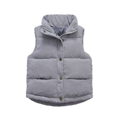 Toddler Boys Girls Vest Fleece Fuzzy Sleeveless Coat Outerwear Pockets Padded Jacket Kids (Grey, 12-18 Months)