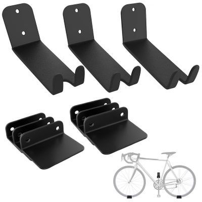 WALMANN 3 Pack Bike Pedal Hanger Wall Mount, Heavy Duty Horizontal Bike Rack for Garage Wall, Bike Display Stand for Home Holds Up to 70 LBS