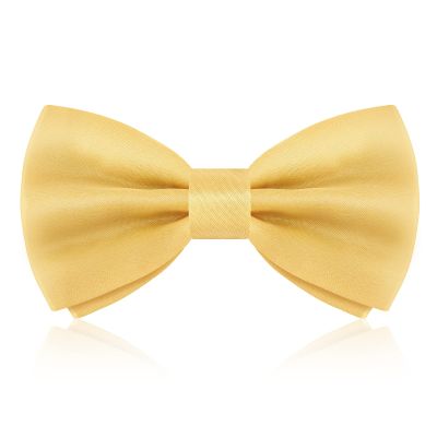 PAFUWEI Men's Pre-Tied Bow Tie, Tux Bowtie Solid Color Neck Bow Ties Adjustable Length Formal Satin Bow Tie for Wedding Party (Polyester, Cream)