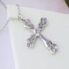 Alilang Womens Clear Crystal Rhinestones Celtic Holy Cross Pendant Necklace, Laver view 2