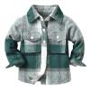 Kids Toddler Baby Boys Autumn Winter Plaid Cotton Long Sleeve Cardigan Jacket Dinosaur Shirts for (Green, 0-6 Months) view 1