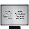 Customized 20 Years of Service Plaque Award, 8"x6" Silver Color Printed Metal Recognition Trophy Award view 1