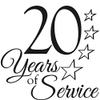Customized 20 Years of Service Plaque Award, 8"x6" Silver Color Printed Metal Recognition Trophy Award view 2