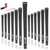 Karma Velour Golf Grip Kit with Tape Strips, Grip Solvent, Rubber Vise Clamp, 13 Black Standard Size Rubber Velvet Style Ribbed Reminder Replacement Golf Grips for Men view 1