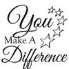 Customized You Make A Difference Plaque Award, 8"x6" White Color Printed Metal Recognition Trophy Award view 2
