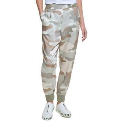 DKNY Women's Sportswear Pant,Parchment Thyme Multi,L