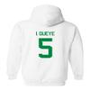 FLAURA Senegal Soccer #5 Gueye World Football Fans Youth Hooded Sweatshirt (White, Youth X-Large) view 3
