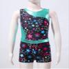 Moily Kids Girls 2 Piece Athletic Outfit Gymnastics Dance Leotard with Booty Shorts Tracksuit Swimwear Type B-Starry Black 3-4 view 4