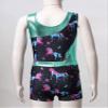 Moily Kids Girls 2 Piece Athletic Outfit Gymnastics Dance Leotard with Booty Shorts Tracksuit Swimwear Type B-Dark Night 5-6 view 4