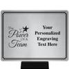 Customized Power of Team Plaque Award, 8"x6" Silver Color Printed Metal Recognition Trophy Award view 1