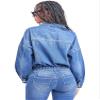 YMI Womens Junior 80's Denim Oversized Jacket, Medium Denim, Small US view 3